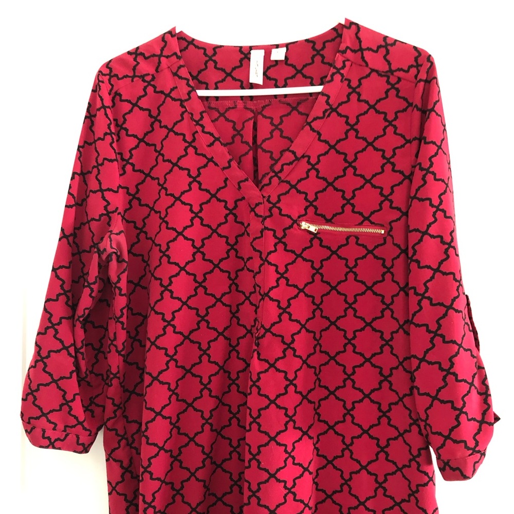 Red and black blouse